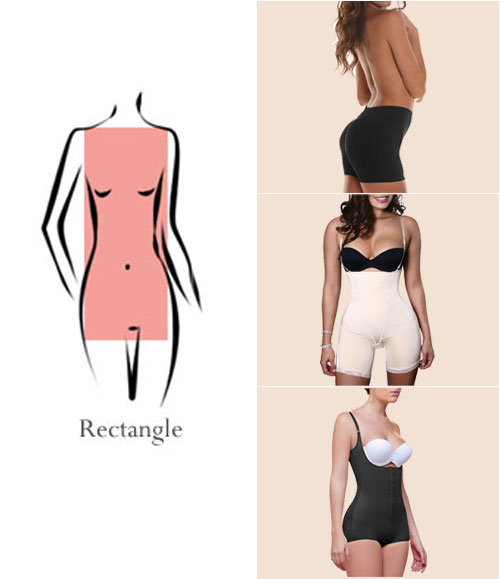 As a rectangle shape, your shoulders, waist, bust and hips are all relative...