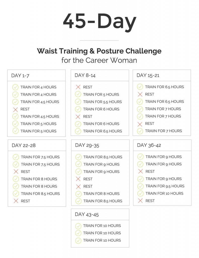 45-day waist training and posture improvement challenge 