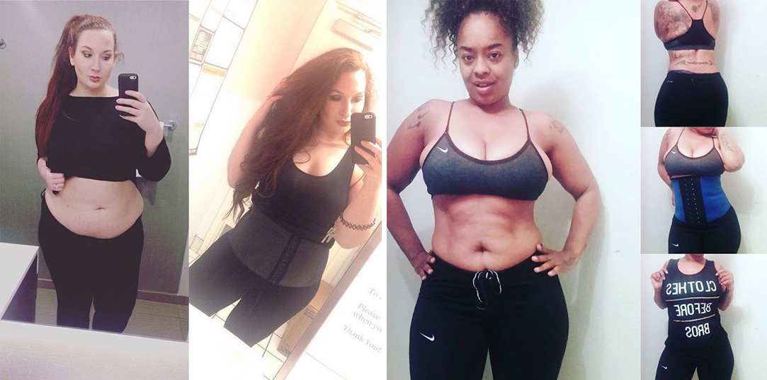 Waist trainer before and after