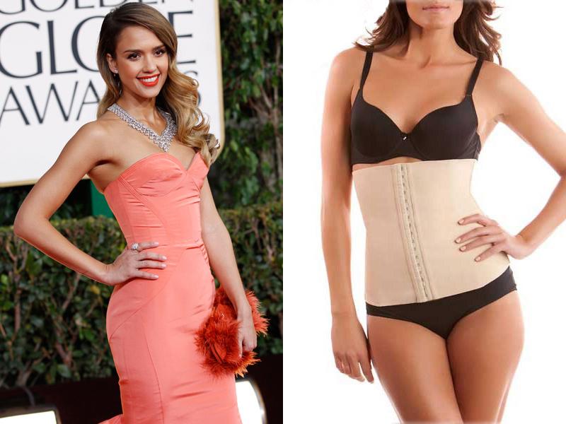 Jessica Alba waist training corset