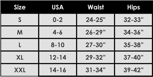 Legging Sizes Chart